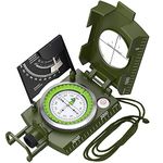 Proster Professional Compass Metal Waterproof IP65 Compass Military Sighting Clinometer with Carry Bag for Camping Hunting Hiking Geology and Other Outdoor Activities