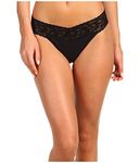 Hanky Panky Womens Cotton Original Rise Thong Panty, Black, One Size