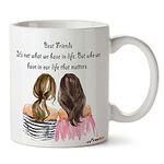 FirseBUY Friends Coffee Mug - It's Not What We Have in Life, But Who We Have in Our Life That Matters Friendship Quotes Printed 11 Ounce Ceramic Cup, White