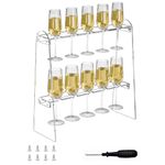 Hexsonhoma 2 Tier Acrylic Champagne Flute Holder Stand for Party with 10 Slots, Countertop Champagne Glass Holder Stand Fit up to 8oz Champagne Flutes