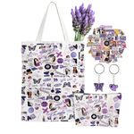 Ol𝕚v𝕚a Merch Album Canvas Bag, Singer Musical Makeup Bags Cosmetic Bag with Stickers & Keychain, G-U-T-S Tour Concert Tote Gift for Fans Women