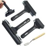 HRJZF Soft Rubber Brayer Rollers for Crafting Brayer Rollers for Printmaking Brayer Tool Paint Brush Ink Applicator Art Craft Oil Painting Tool 4 Pack (2.4 inch,4 inch,6 inch,1 Scraper)