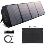 EnginStar 100W Foldable Solar Panel Charger with 18V DC Outlet for Portable Power Stations Jackery/Rockpals/Flashfish, Portable Solar Generator with USB-A USB-C QC 3.0 for Outdoor Camping Van RV Trip