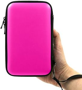 ADVcer 3DS Case, EVA Waterproof Hard Shield Protective Carrying Case with Detachable Hand Wrist Strap Compatible with Nintendo New 3DS XL, New 3DS, 3DS, 3DS XL LL, DSi, Dsi XL, DS, DS Lite (Fuchsia)