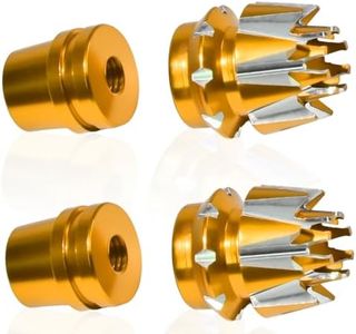 Fraizoe RC 2pcs M3 Transmitter Stick Ends Aluminum Rocker Stick Caps for RC Car Plane Boat Controller Thumb Accessories, Compatible with Frsky X7, Flysky I6S, Futaba, Spektrum DX6, Taranis X9D (Gold)