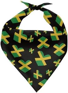 KEIAHUAN Jamaica Flag Bandana for Dog Cat, Classic Triangle Scarf Bibs Washable Comfortable Soft Handkerchief, Puppy Scarf Bibs for Girls Boys Gift