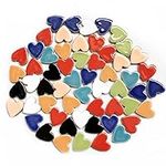 500g/1.1lb Random Color Irregular Ceramics Mosaic Tiles,DIY Making Creative Ceramic Mosaic Tiles for DIY Craft Plates Flowerpots Vases Cups Mosaic Making Supplies (Heart)