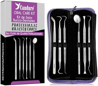 Dental Tools Set Teeth Whitening Cleaning Floss Scaler Tweezers Mirror Tarter Remover Oral Care Kit (6 Pcs)