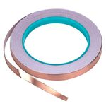 Bullet Face Copper Foil Tape with Double-sided Conductive (1/4inch X 21.8yards)- EMI Shielding,Stained Glass,Soldering,Electrical Repairs,Slug Repellent,Paper Circuits,Grounding (1/4inch)