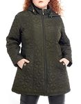 S P Y M Womens Diamond Quilted Jacket Lightweight Padding Coat with Pockets, Regular and Plus Size