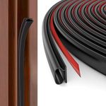 Hejo Rubber Door Seal Strip D-Shape, 6m Black Rubber Weather Stripping, Self-Adhesive Waterproof Draft Excluder Tape for Doors, Easy Cut to Size and Ideal to Seal Gap from 2.5mm to 6mm