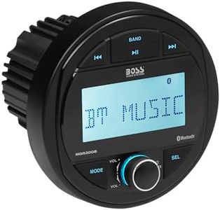 BOSS Audio Systems MGR300B Marine Boat Stereo Gauge Receiver - Bluetooth, No CD DVD Player, AM/FM Radio, IPX5 Weatherproof, USB, MP3