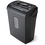 Aurora AU608MB High-Security 6-Sheet Micro-Cut Paper Credit Card Shredder with 3.5-Gallon Wastebasket, 4-Minute Continuous Running Time, Security Level P-4, Black