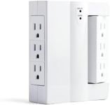 Uninex 6 Outlets Swivel Side Socket Surge Protector Wall Tap ETL