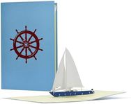 Voucher or birthday card with 3D pop-up sailing boat, yacht; unusual travel voucher for sailing, sailing trip, gift idea for birthday, B16