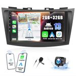 CAMECHO Android 13 2G 32G Android Car Stereo for Suzuki Swift 4 2011-2015 Wireless Carplay Android Auto, 2 Din 9" Touch Screen Car Radio with BT GPS Navi WiFi Mirror Link FM RDS EQ SWC +Backup Camera