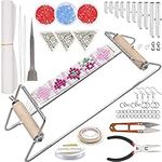 EuTengHao Beading Loom Kit Metal Crafts Jewelry Findings Charms Slide Clasps Earring Hooks Jump Rings for Seed Beads Bracelets Necklace Earrings Jewelry Making DIY Crafts