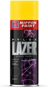 Nippon Paint Pylox Spray Paint (400ML, Cannery Yellow)-Quick Drying & Low Odor Aerosol Paint for Wood, Metal, Plastic, Glass-Multipurpose DIY Paint for Art n Craft, Furniture, Home Décor, Automotive