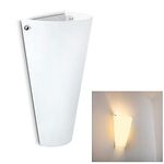 Wall lamp Zera made of metal/glass in white, modern wall lamp with up & down effect, 1 x E27, indoor wall light with light effect, without bulbs