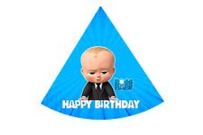 WoW Party Studio Boss Baby Theme Happy Birthday Decorations Party Hats/Caps - 10 Pcs