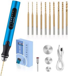 3-Speed Cordless Mini Drill Pen With 8 Small Drill Bits,Rechargeable Electric Hand Drill Pin Vise,Resin Drill Set For Jewelry Making,Resin,Plastic,Wood,Keychains DIY (BLUE)