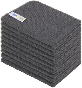 SINLAND Microfiber Dish Towels for Drying Dishes Premium Sublimation Blank Towels Fast Drying Tea Towel Polyester Kitchen Towels 16 Inch X 24 Inch 10 Pack Grey