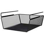 Styleys Under Shelf Baskets - Mesh Wire Rack Shelf Organizer Hanging Baskets for Office Kitchen Pantry Organization and Storage (12-inch, Black), 1 Pieces - S11036A