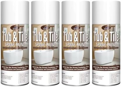 Tile Paint White Tub and Tile Refinishing Spray Paint Waterproof White Spray Tile Paint Bathtub Refinishing Kit for Tiles Ceramic Porcelain Fiberglass Bathroom Walls Bathtubs Sinks Countertop Toilets 4Pack