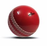 jaspo Hard Hit Synthetic Cricket Ball with Hard Surface and PU Inner core, Recommended to Play with Wooden bat, Ideal for Batting Practice (Red (Pack of 1))