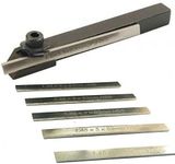 Factory Mini Parting Tool Holder with 6Pcs HSS Blades for Mini Lathes - 10mm Shank