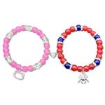 2PCS Couples Bracelets Matching Bracelets for Couples Beaded Bracelets Couples Jewelry Gifts for Couple Bestfriend