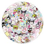 100Pcs Melody Kulomi Stickers Laptop Car Scrapbook Phone Skateboard Suitcase Luggage Bike Hello Kitty Stickers Vinyl Waterproof Aesthetic Personalised Stickers for Teens Boys Girls Adults Children