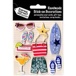 Express Yourself MIP, self-adhesive 3D Beach Accessories Stickers. Ideal for Card Making, Scrapbooking, Papercrafts, Childrens Crafts, Folders etc.