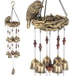 Gardenvy Resin Bird Nest Wind Chime with 12 Wind Bells for Glory Mother's Love , Garden Backyard Church Hanging Decor (Bronze)