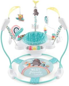 COSTWAY Baby Jumper, Height Adjustable Infant Activity Center with 360° Rotary Seat, Music, Lights, Removable Foot Pad, Interactive Toys, for Ages 6 Months +