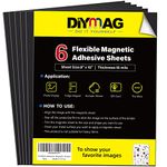 DIYMAG Magnetic Adhesive Sheets, |8" x 10"|, 6 Pack Magnetic Sheets with Adhesive Backing, Flexible Magnet Sheets for Crafts, Photos and Die Storage, Easy Peel and Stick, Easy to Cut into Any Size