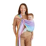 LÍLLÉbaby Ring Sling Baby Wrap Carrier | Made for Versatile Babywearing | Support Wrap for Mother's | Holds Babies from 7-33 lbs (Rainbow)