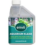 envii Aquarium Klear - Natural Bacteria Clears Green Water Treatment, Crystal Clear Fish Tank Gravel Cleaner, Prevents Growth of New Algae - 500ml Treats 4,000 litres