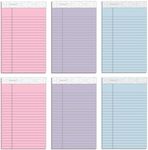 TOPS Prism Plus 100% Recycled Legal Pad, 5 x 8 Inches, Perforated, Assorted Colors: Pink, Orchid, Blue, Narrow Rule, 50 Sheets per Pad, 6 Pads per Pack (63016)