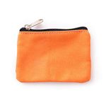 Hibate Mini Canvas Coin Purse Holder Wallet Zip Pouch Money Bag for Women Girls Kids (Orange)