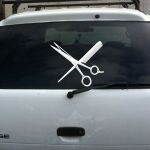 Hairdressing Shears and Comb vinyl Decal Big