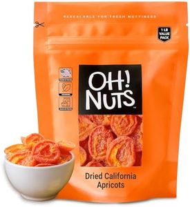 Apricots California | 1 lb - Dried Fruit | Less Sugar Added | Dehydrated Fruit Bites | Packed In New York Zip-Seal Bag For Exceptional Freshness By Oh Nuts