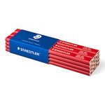 STAEDTLER 148 40 Medium Carpenters Pencil - 2H, 175 mm (Pack of 12), black