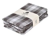 Gratico Kitchen Towels, Pack of 6 Premium Quality, 100% Cotton Dish Towels, Mitered Corners, Ultra Soft (20"x30"), Highly Absorbent Bar Towels & Tea Towels, Grey/White