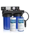 Waterdrop Whole House Water Filter System, with Carbon Filter and Sediment Filter, 5-Stage Filtration, Highly Reduce Lead, Chlorine, Odor and Taste, 2-Stage 5 Micron WD-WHF21-PG, 1" Inlet/Outlet