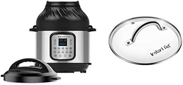 Instant Pot Duo Crisp Pressure Cooker 11 in 1, 8 Qt with Air Fryer, Roast, Bake, Dehydrate and more & Genuine Instant Pot Tempered Glass lid, Clear 10 Inch (26 cm) 8 Quart