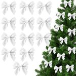 12pc Christmas Tree Mini Bow Decorations 12cm Xmas Tree Bow Ornament Decorations Home Décor Satin Ribbon Bows Arts & Crafts Mini Bows