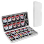 FYY Nintendo Switch Game Case - White Nintendo Switch Game Holder for Nintendo Switch Cartridge Case with 24 Game Card Slots & 48 Micro SD Card Slots, Switch Card Case- Hard Shell, Silicone Lining