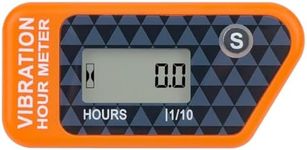 NInE-ROnG LCD Digital Hour Meter Gauge Vibration Activated,Waterproof Design,for All Vibrating Machine,Air Compressor,Generator,Lawn Mower,Motorcycle,Chainsaw (Orange)