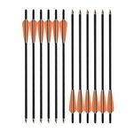 Milaem 12pcs Crossbow Bolts Carbon Arrows 16 Inch 17 Inch 18 Inch 20 Inch 22 Inch With 125 Grain 100 Grain Replaceable Arrow Points Broadhead for Crossbow Archery Hunting (Orange, 16 Inch)